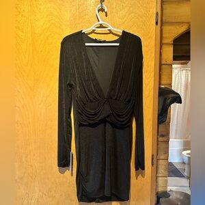 Size XL Black Long Sleeved Mini Dress